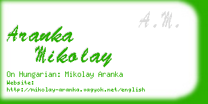 aranka mikolay business card